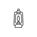 Lit lamp line icon