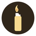 Lit lighter, icon Royalty Free Stock Photo