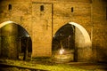 Lit Night Gothic Castle of the Teutonic knights Marienwerder in Kwidzyn, Poland