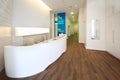 Lit reception area in dental clinic. Royalty Free Stock Photo