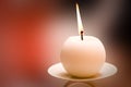 Lit Round Candle