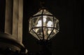 Lit street lamp at night Royalty Free Stock Photo