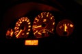 Lit tachometer Royalty Free Stock Photo