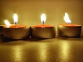 Lit tealights #2 Royalty Free Stock Photo