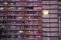 Lit-up Homes in a Public Housing Estate in Hong Kong Royalty Free Stock Photo