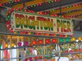 Lit up name sign for historic pier