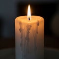 Ighlighting the candle\'s smooth surface. The background is dark, Royalty Free Stock Photo