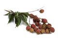 Litchi or Litchee, litchi sinensis, Exotic Fruits against White Background