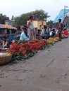 Litchi market Royalty Free Stock Photo