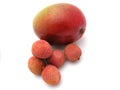 Litchis with mango fruit Royalty Free Stock Photo