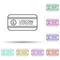 Litecoin accepted multi color icon. Simple thin line, outline vector of bitcoin blockchain icons for ui and ux, website or mobile Royalty Free Stock Photo