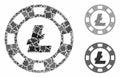 Litecoin casino chip Mosaic Icon of Humpy Parts