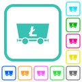Litecoin criptocurrency mining vivid colored flat icons