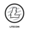 Litecoin crypto currency blockchain flat logo isolated on white background.