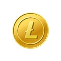 Litecoin crypto currency Golden litecoin coin icon