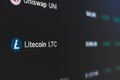 Litecoin on cryptocurrency exchange market . A cryptocurrency is a digital or virtual currency that uses cryptography for security