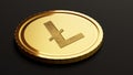 Litecoin Cryptocurrency golden coin Royalty Free Stock Photo