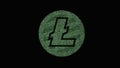 Litecoin Cryptocurrency Green Hacking Code Background Concept