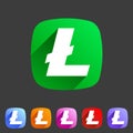 Litecoin cryptocurrency icon flat web sign symbol logo label