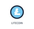 Litecoin Cryptocurrency Icon Vector Illustration