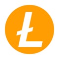 Litecoin icon for internet money. Crypto currency symbol. Blockchain based secure cryptocurrency. Vector Royalty Free Stock Photo