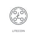 Litecoin linear icon. Modern outline Litecoin logo concept on wh