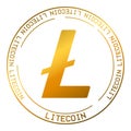 Litecoin LTC cryptocurrency vector symbol. Blockchain flat golden logo Royalty Free Stock Photo