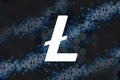 Litecoin, LTC digital currency with Honeycomb - money and technology worldwide network, Blockchain, Bitcoin is Electronic currency