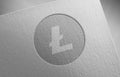Litecoin_1 on paper texture Royalty Free Stock Photo
