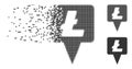 Litecoin Map Pointer Disintegrating Pixel Halftone Icon Royalty Free Stock Photo