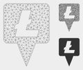 Litecoin Map Pointer Vector Mesh Network Model and Triangle Mosaic Icon Royalty Free Stock Photo