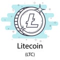 Litecoin outline coin Royalty Free Stock Photo