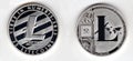Litecoin silver  front Royalty Free Stock Photo