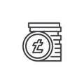 Litecoin stack outline icon Royalty Free Stock Photo