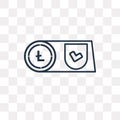 Litecoin vector icon isolated on transparent background, linear