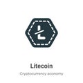 Litecoin vector icon on white background. Flat vector litecoin icon symbol sign from modern blockchain collection for mobile