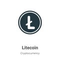 Litecoin vector icon on white background. Flat vector litecoin icon symbol sign from modern cryptocurrency collection for mobile