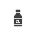 2 liter bottle icon vector