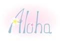 Liter_13 Lettering, calligraphy. The inscription `Aloha`. Vector congratulatory poster.