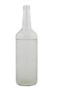 Liter transparent bottle with clear liquid on a white background