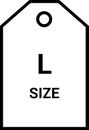 Symbols of clothing size icon set, symbols size clothing, literal measurement standard