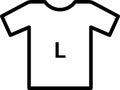 Symbols of clothing size icon set, symbols size clothing, literal measurement standard