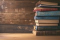 Literary aesthetics Old hardback books grace a wooden table