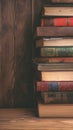 Literary aesthetics Old hardback books grace a wooden table