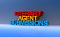 literary agent submissions on blue Royalty Free Stock Photo