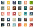 Literary genres icons set flat vector isolated Royalty Free Stock Photo