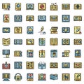 Literary genres icons set vector flat Royalty Free Stock Photo