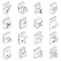 Literary genres icons set vector outline Royalty Free Stock Photo