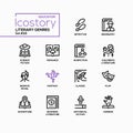 Literary genres - line design style icons set Royalty Free Stock Photo