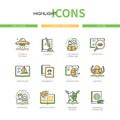 Literary genres - line design style icons set